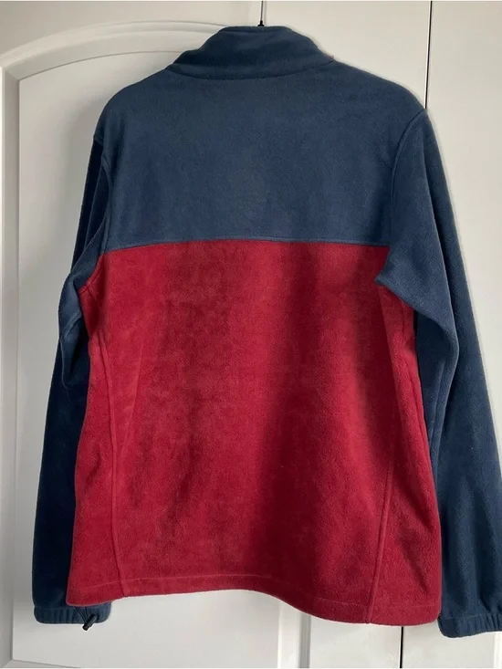 Columbia Men’s Navy and Red Zip-Up Fleece Pullover Size M - Picture 6 of 9
